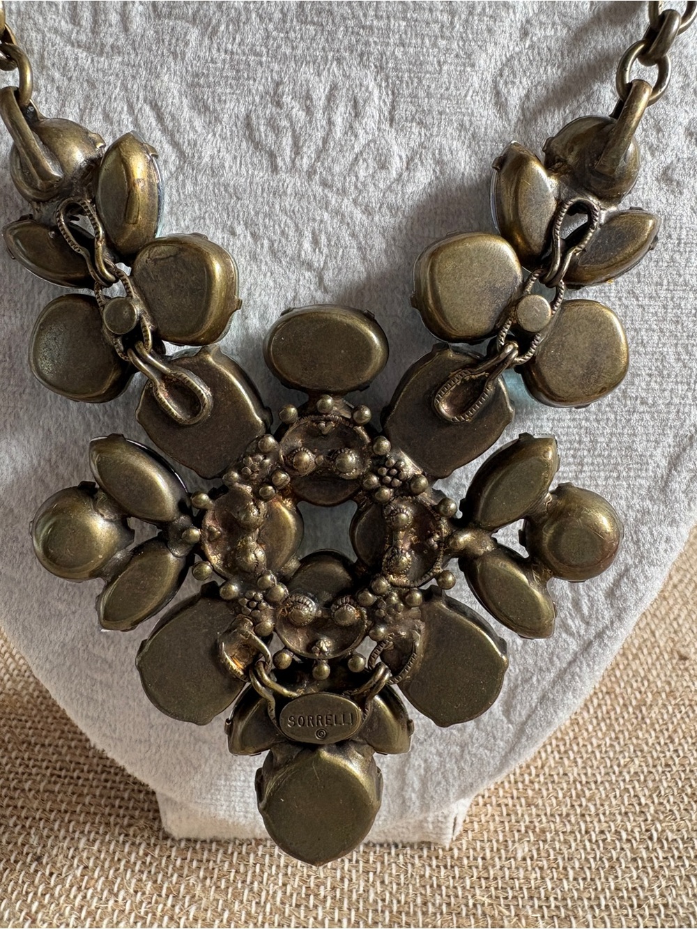 Sorrelli Statement Teal and Clear Crystal Bib Necklace - Picture 3 of 3